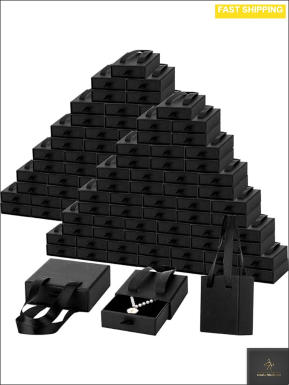 50 Pack Jewelry Gift Boxes 3.1x3.1x1.2in Cardboard Foam Velvet Display